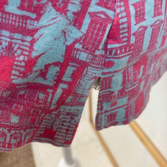 BedHead VTG NYC Print Pink and Blue PJ  Top skyline, Statue of Liberty, & cat - Picture 8 of 13